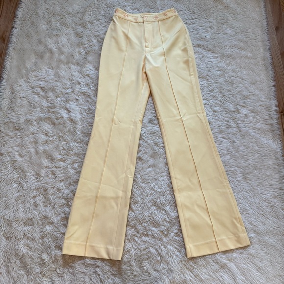 NWT The Wolf Gang Irida Bootcut Pants in Butter Yellow - Size XS - Picture 4 of 9